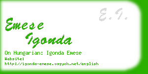 emese igonda business card